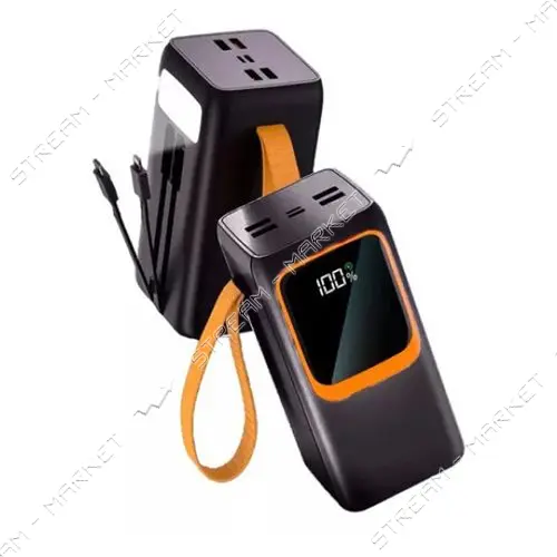 Портативное зарядное устройство Aspor A350 50000mAh 22.5W с фонариком Lightning/TypeC черное