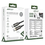 Кабель ACEFAST C23-03 USB-C to USB-C intelligent power-off charging data cable черный