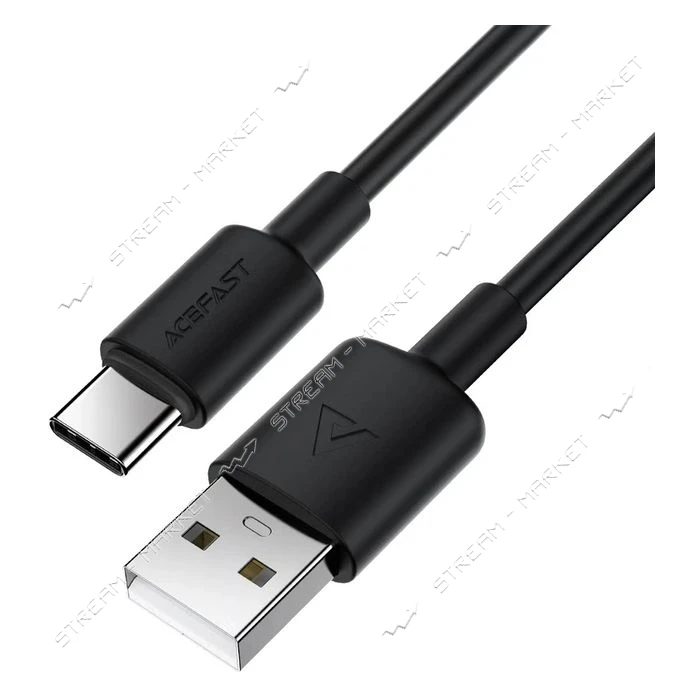 Кабель ACEFAST C25-04 USB-A to USB-C silicone charging data cable черный