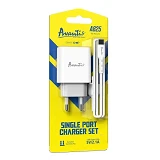 Сетевое зарядное устройство Avantis A825 1USB/2.1A плюс кабель Type-C белое