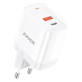 Сетевое зарядное устройство Jokade JB081 USB плюс USB-C/PD30W/QC3.0 белое