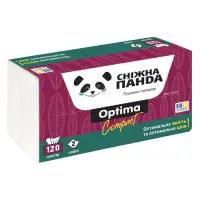 Бумажные полотенца Снежная панда Optima Компакт листовые 2 слоя 120 листов                          