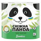 Туалетная бумага Снежная панда Bamboo 2 слоя 4 рулона