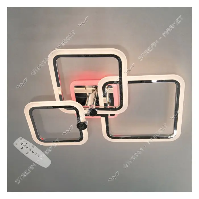 Люстра LED Diasha светодиодная с пультом диммером и подсветкой A8208/3BK 65Вт 16х40х43см черный