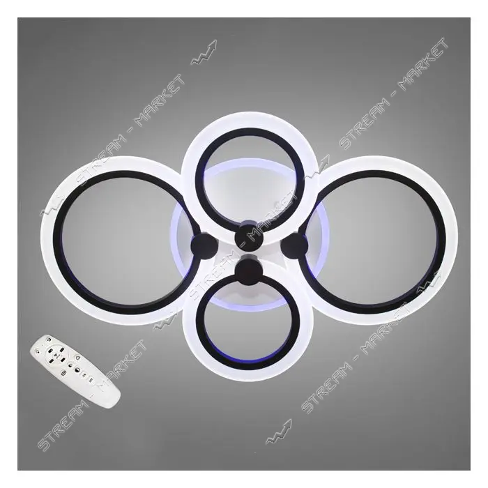 Люстра LED Diasha светодиодная с пультом диммером и подсветкой A8022/4BK 80Вт 16х40х43см черный     