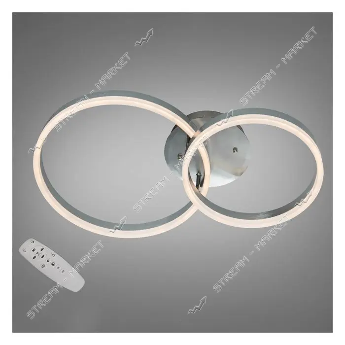 Люстра Diasha кольца 50W пульт 2539NEW HR dimmer матовый хром                                       