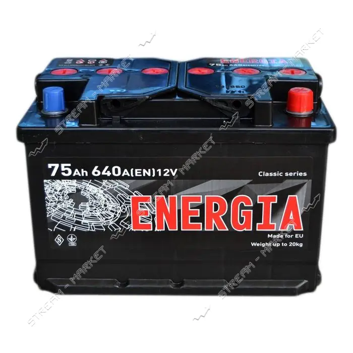 Аккумулятор Energia 75Ah Ев минус/плюс 640EN 278x175х190                                            