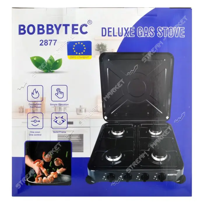 Газовая плита Bobbytec 2877 4 конфорки                                                              