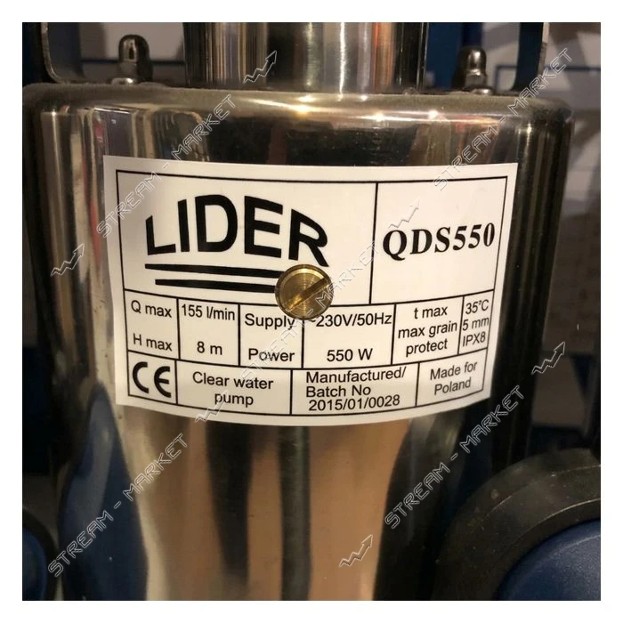 Насос дренажний LIDER QDS550 нерж                                                                   