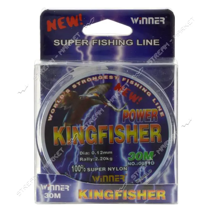 Леска KINGFISHER 30мх0.12мм тест 2.2кг                                                              