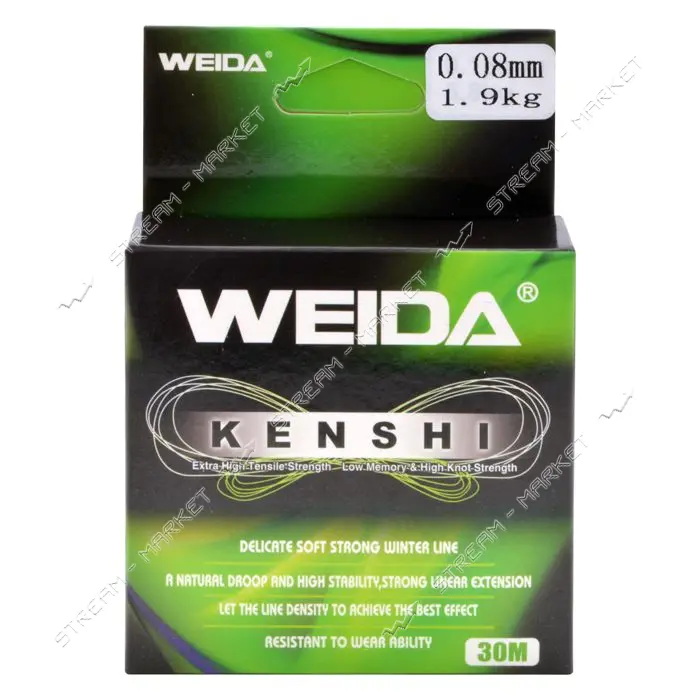Леска Weida 30мх0.08мм тест 1х9кг                                                                   