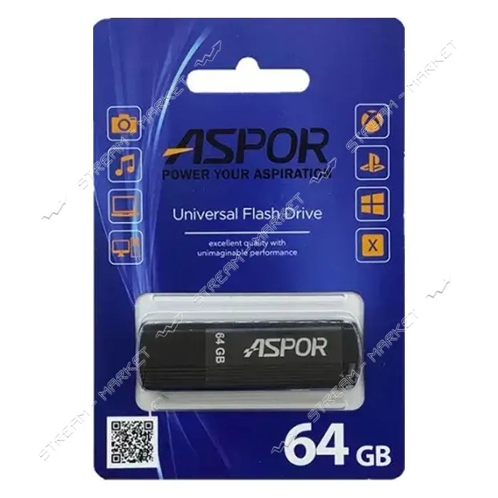 Флешка Aspor AR 64GB 121 графит