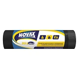 Пакеты для мусора Novax c затяжкой 35л 15шт черный                                                  