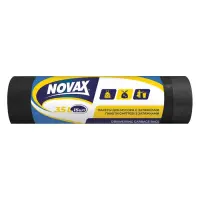 Пакеты для мусора Novax c затяжкой 35л 15шт черный                                                  