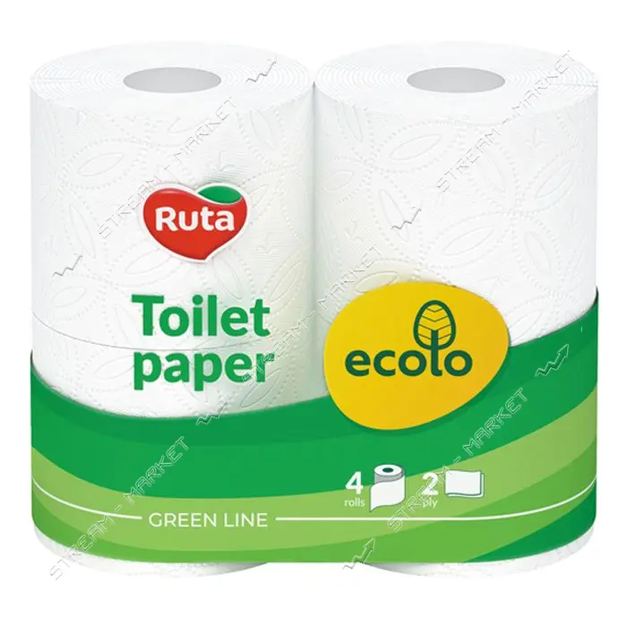 Бумага туалетная Ecolo 4 шт                                                                         