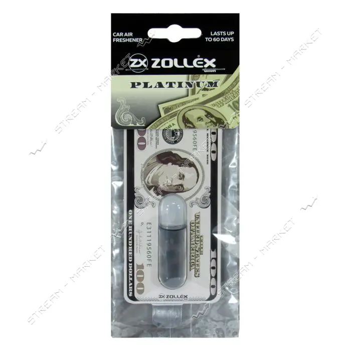 Автомобильный ароматизатор воздуха Zollex 17005 Dollar Platinum 5мл