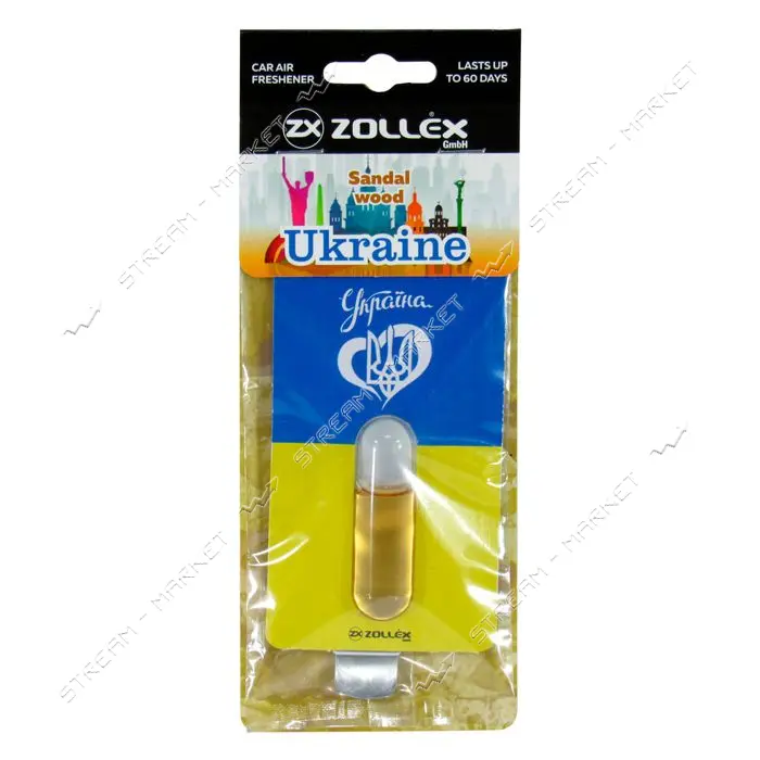 Автомобильный ароматизатор воздуха Zollex 17022 UKRAINE Sandal wood 5мл                             