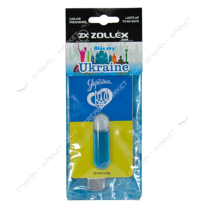 Автомобильный ароматизатор воздуха Zollex 17018 UKRAINE Blue sky 5мл