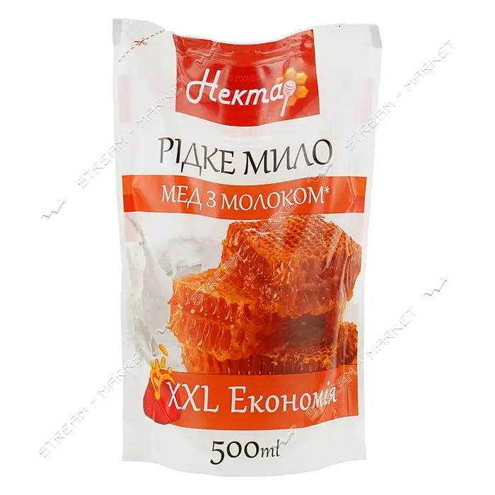 Мыло жидкое Нектар Мед с молоком doy-pack 500мл