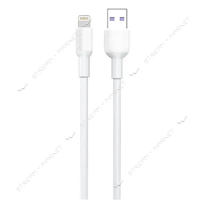 Кабель Aspor A081 Silicone Lightning 1м белый