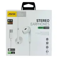 Проводные наушники Aspor с микрофоном A237 with Type-C connected белые                              