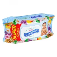 Салфетки влажные Superfresh для детей и мам с клапаном 120шт                                        