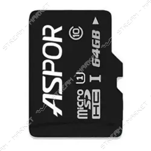 Карта памяти Aspor 64GB MicroSDHC Class 10