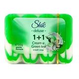 Шик крем- мыло  Deluxe крем 1+1  зеленый чай 4*90 г                                                 