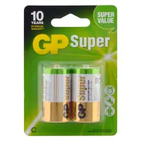 Батарейка GP Super щелочная  ALKALINE 1.5V 14A-U2 LR14 C на блистере 2шт                            