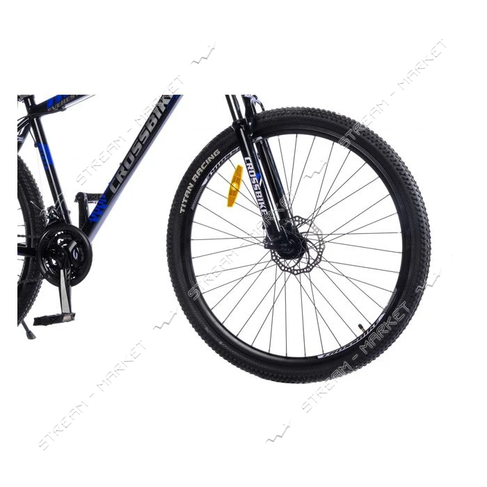 Велосипед CrossBike Everest алюминиевая рама 17" колесо 27.5"  black blue                           