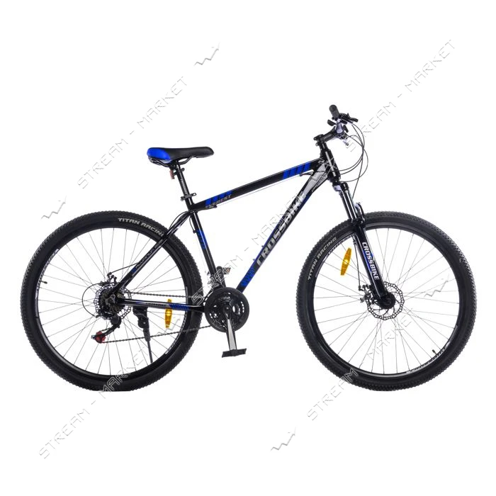 Велосипед CrossBike Everest алюминиевая рама 17" колесо 27.5"  black blue                           