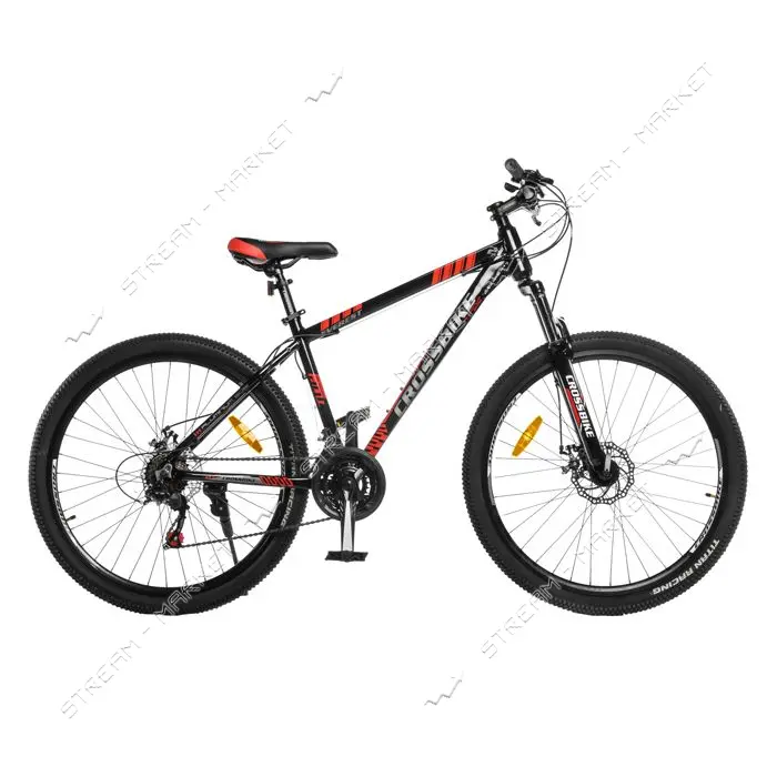 Велосипед CrossBike Everest алюминиевая рама 17" колесо 27.5"  black red                            