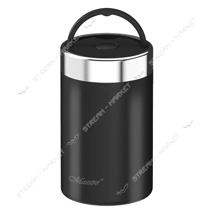Термос пищевой Maestro MR-1649-75-BLACK 0.75л вакуумная колба двойные стенки