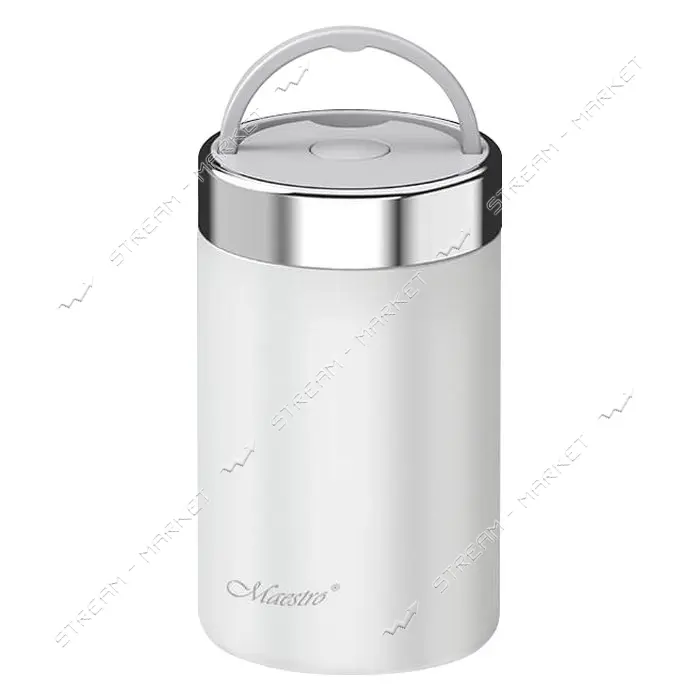 Термос пищевой Maestro MR-1649-75-WHITE 0.75л вакуумная колба двойные стенки                        
