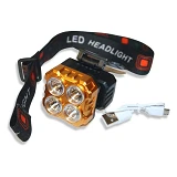 Фонарь налобный HX-208-4 Li-ion аккумулятор 1x14500