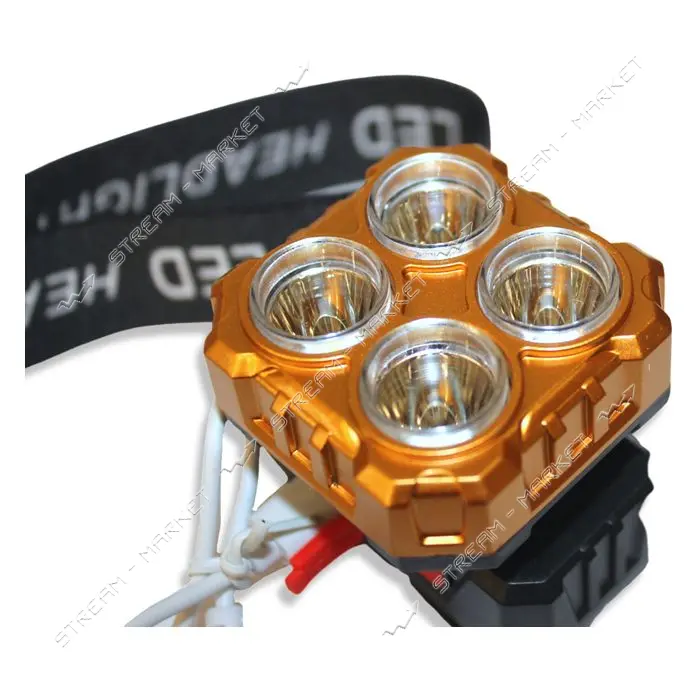 Фонарь налобный HX-208-4 Li-ion аккумулятор 1x14500