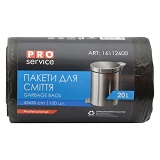 Пакет для мусора PRO Service черный 20л 100шт                                                       