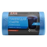 Пакет для мусора PRO Service синий 35л 100шт