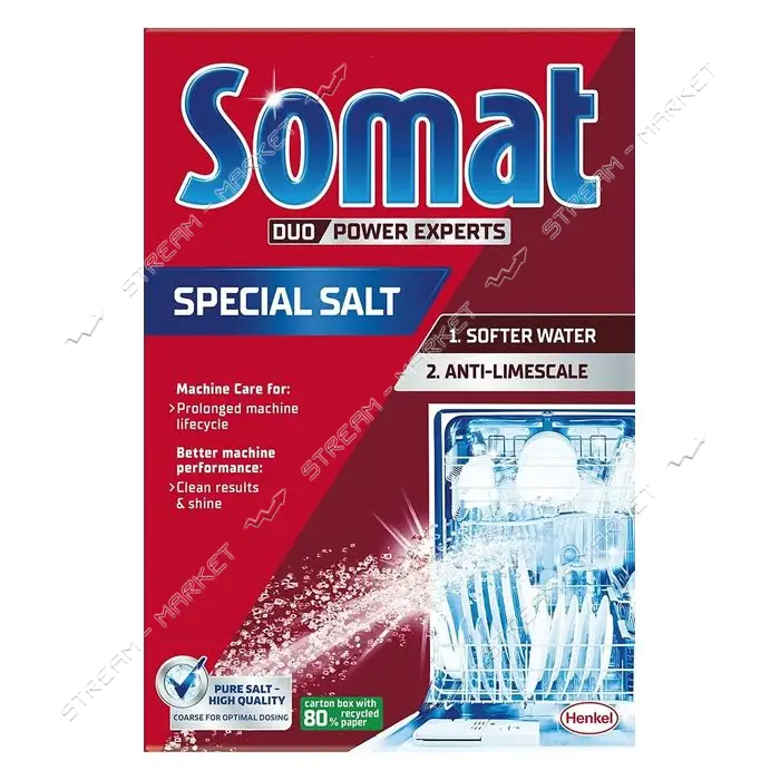 Соль для мытья посуды в посудомоечной машине Somat Тройное действие 1.5кг                           