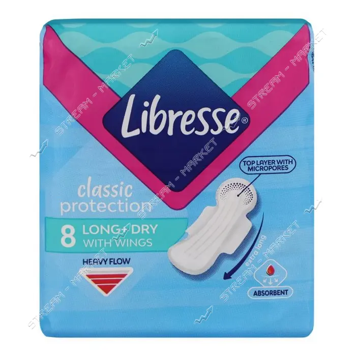 Прокладки гигиенические Libresse Classic Protection Long drai 5 капель 8шт