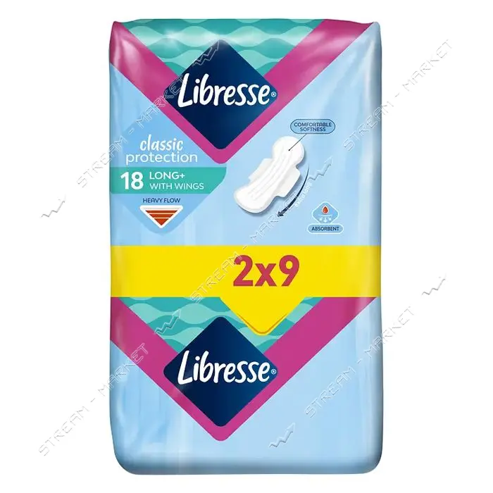 Прокладки гигиенические Libresse Classic protection long 5 капель 18шт                              