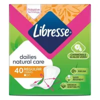 Ежедневные гигиенические прокладки Libresse Natural Care Pantyliners Normal 40шт                    