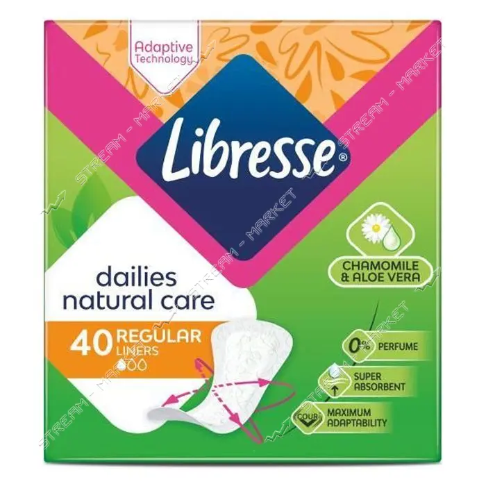 Ежедневные гигиенические прокладки Libresse Natural Care Pantyliners Normal 40шт