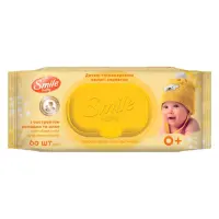 Салфетки влажные Smile Baby с экстрактом ромашки и алоэ 60шт                                        