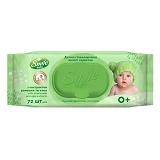 Салфетки влажные Smile Baby с экстрактом ромашки и алоэ 72шт