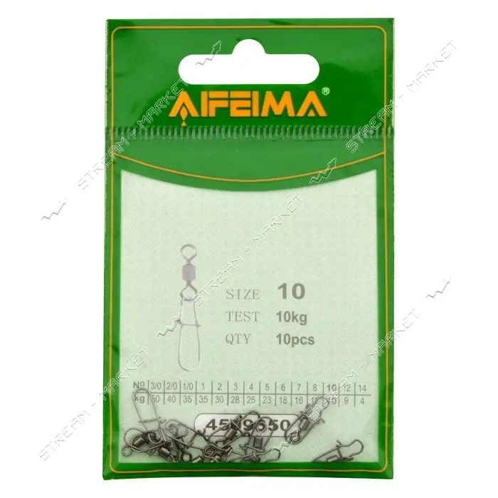 Карабин с вертлюгом Fiema 10 10шт F4