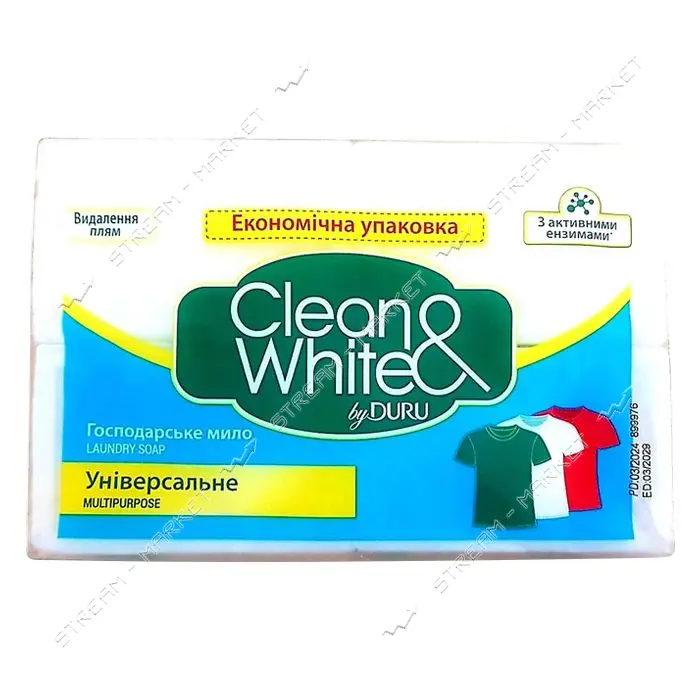 Мыло хозяйственное Duru Clean&White универсальное 4х120г