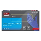Pro Service Перчатки нитриловые -неприпудренные ( синие) М 100шт                                    