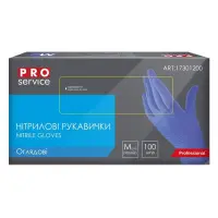 Pro Service Перчатки нитриловые -неприпудренные ( синие) М 100шт                                    