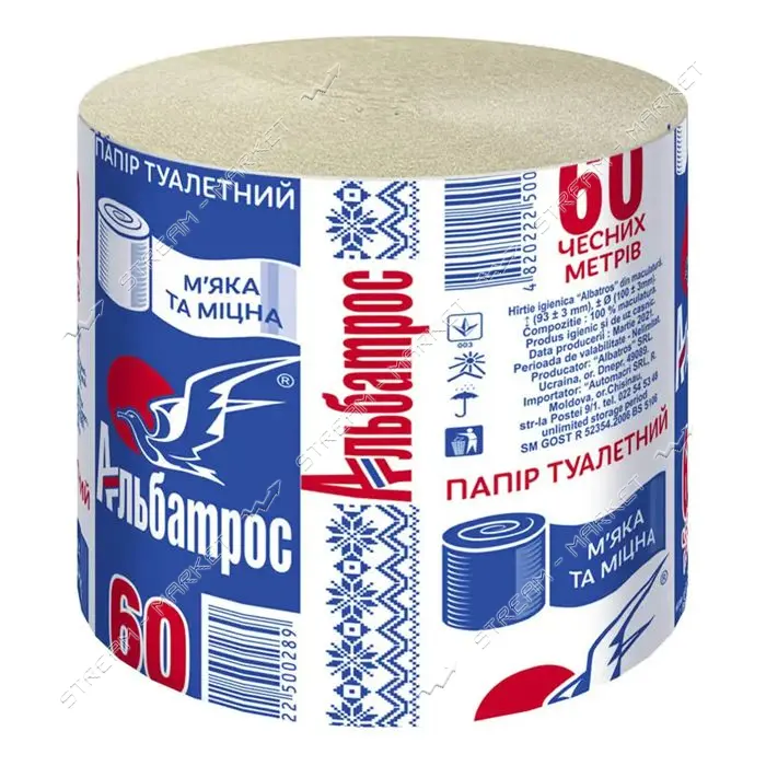 Туалетная бумага Альбатрос 549 60 честных метров 16 шт